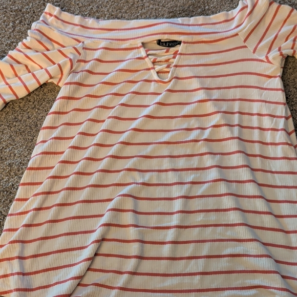 Striped Off-Shoulder Top - Picture 1 of 1